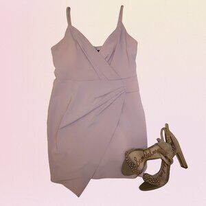 Blue Blush Asymmetric Wrap Mini Dress – Lavender (M)